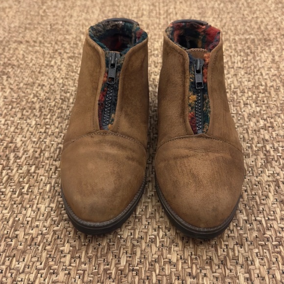 Vintage Hush Puppies Suede Plaid Sherpa Lined Ankle Boots with Zipper - Picture 2 of 14